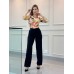 044826 Blusa Ramany Manga 3/4 Estampada